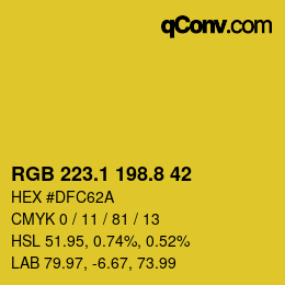 カラーコード: RGB 223.1 198.8 42 | qconv.com