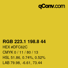 カラーコード: RGB 223.1 198.8 44 | qconv.com