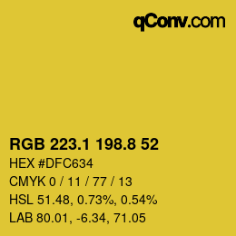 カラーコード: RGB 223.1 198.8 52 | qconv.com