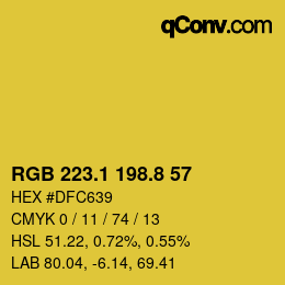 カラーコード: RGB 223.1 198.8 57 | qconv.com
