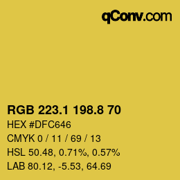 カラーコード: RGB 223.1 198.8 70 | qconv.com