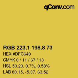 カラーコード: RGB 223.1 198.8 73 | qconv.com