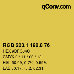 カラーコード: RGB 223.1 198.8 76 | qconv.com
