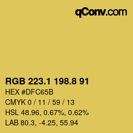 カラーコード: RGB 223.1 198.8 91 | qconv.com