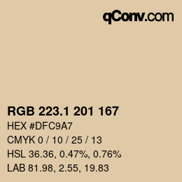 カラーコード: RGB 223.1 201 167 | qconv.com