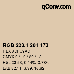 Color code: RGB 223.1 201 173 | qconv.com