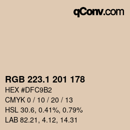 Color code: RGB 223.1 201 178 | qconv.com