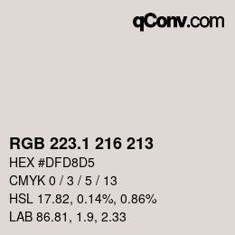 Color code: RGB 223.1 216 213 | qconv.com