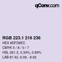 Color code: RGB 223.1 216 236 | qconv.com