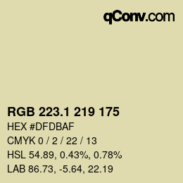 カラーコード: RGB 223.1 219 175 | qconv.com