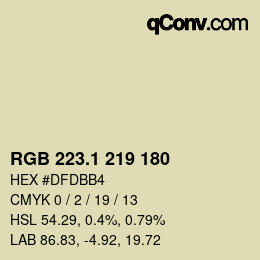 カラーコード: RGB 223.1 219 180 | qconv.com