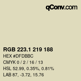 カラーコード: RGB 223.1 219 188 | qconv.com