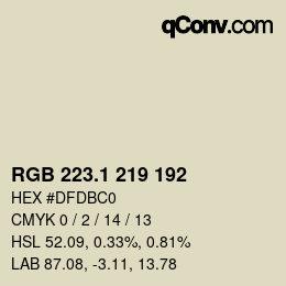 カラーコード: RGB 223.1 219 192 | qconv.com