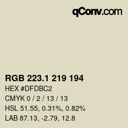 カラーコード: RGB 223.1 219 194 | qconv.com