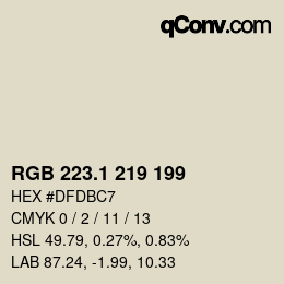 カラーコード: RGB 223.1 219 199 | qconv.com