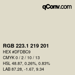 Color code: RGB 223.1 219 201 | qconv.com