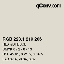 カラーコード: RGB 223.1 219 206 | qconv.com