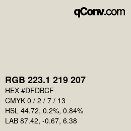 カラーコード: RGB 223.1 219 207 | qconv.com