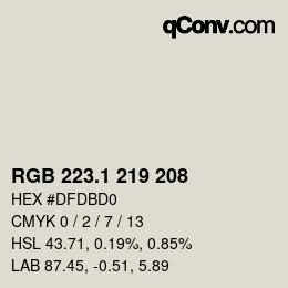 カラーコード: RGB 223.1 219 208 | qconv.com