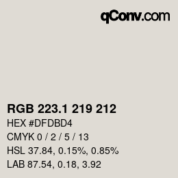 Color code: RGB 223.1 219 212 | qconv.com