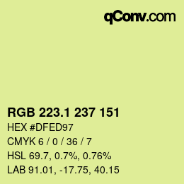 カラーコード: RGB 223.1 237 151 | qconv.com