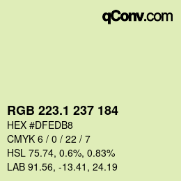 カラーコード: RGB 223.1 237 184 | qconv.com