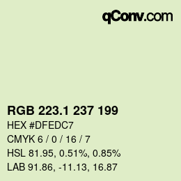 カラーコード: RGB 223.1 237 199 | qconv.com