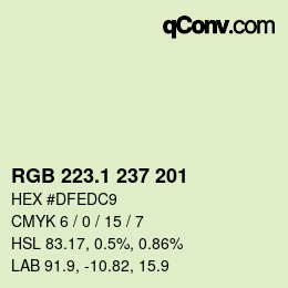 Farbcode: RGB 223.1 237 201 | qconv.com