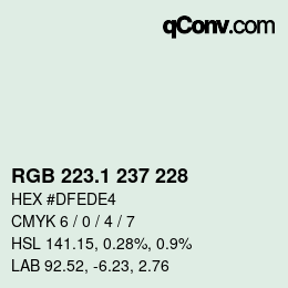 カラーコード: RGB 223.1 237 228 | qconv.com