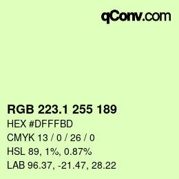 カラーコード: RGB 223.1 255 189 | qconv.com