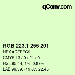カラーコード: RGB 223.1 255 201 | qconv.com