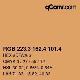 カラーコード: RGB 223.3 162.4 101.4 | qconv.com