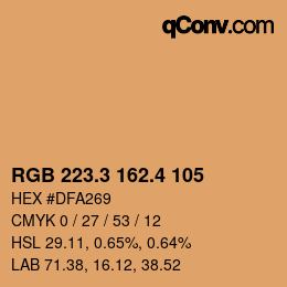 カラーコード: RGB 223.3 162.4 105 | qconv.com