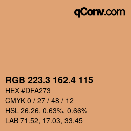 カラーコード: RGB 223.3 162.4 115 | qconv.com