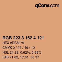 カラーコード: RGB 223.3 162.4 121 | qconv.com