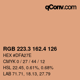 カラーコード: RGB 223.3 162.4 126 | qconv.com