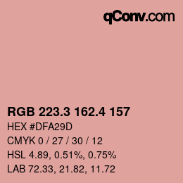 カラーコード: RGB 223.3 162.4 157 | qconv.com