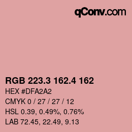 カラーコード: RGB 223.3 162.4 162 | qconv.com