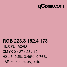 カラーコード: RGB 223.3 162.4 173 | qconv.com