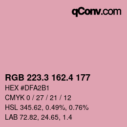 カラーコード: RGB 223.3 162.4 177 | qconv.com