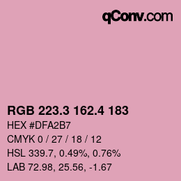 カラーコード: RGB 223.3 162.4 183 | qconv.com