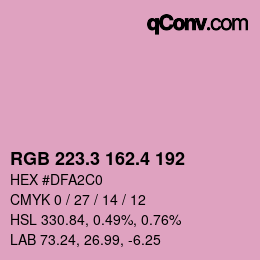 カラーコード: RGB 223.3 162.4 192 | qconv.com