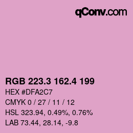 カラーコード: RGB 223.3 162.4 199 | qconv.com