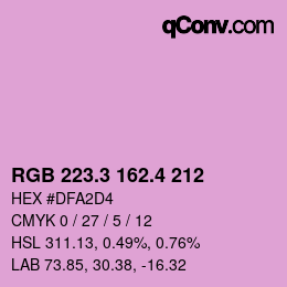 カラーコード: RGB 223.3 162.4 212 | qconv.com