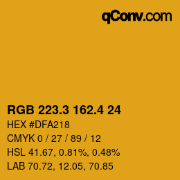 カラーコード: RGB 223.3 162.4 24 | qconv.com