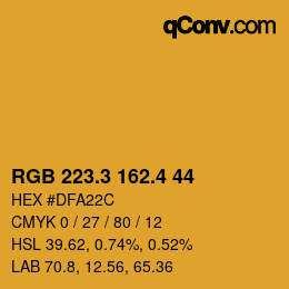 カラーコード: RGB 223.3 162.4 44 | qconv.com