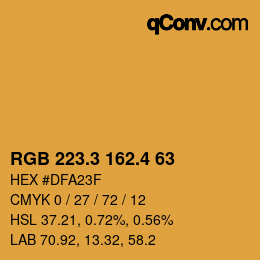 カラーコード: RGB 223.3 162.4 63 | qconv.com