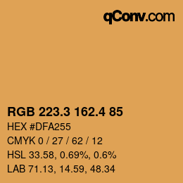 カラーコード: RGB 223.3 162.4 85 | qconv.com