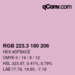 カラーコード: RGB 223.3 180 206 | qconv.com