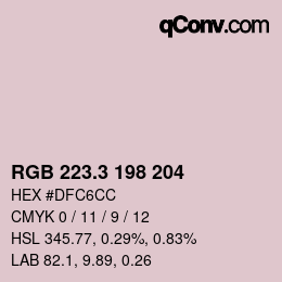 カラーコード: RGB 223.3 198 204 | qconv.com
